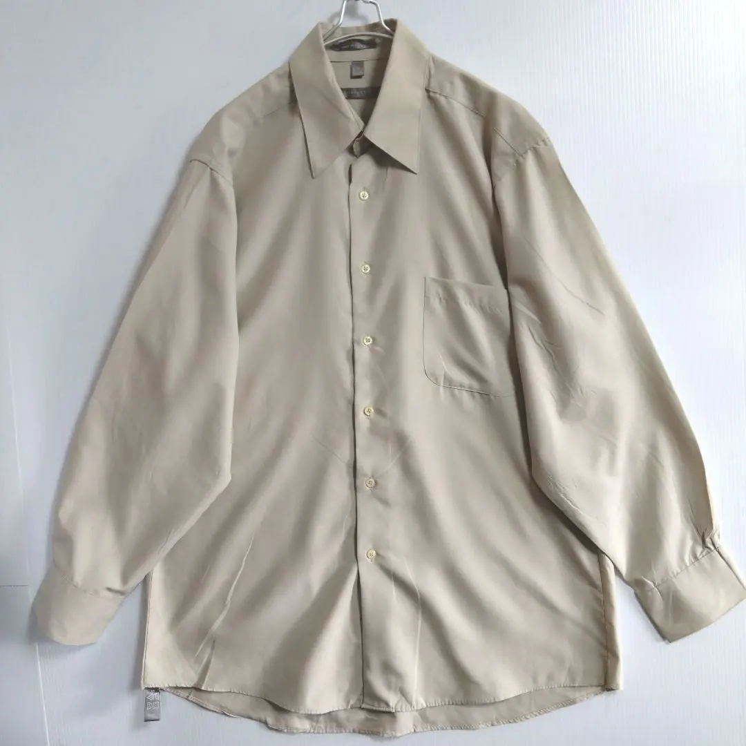 1382　GEOFFREY FEENE　長袖シャツ　L　肌色　US古着