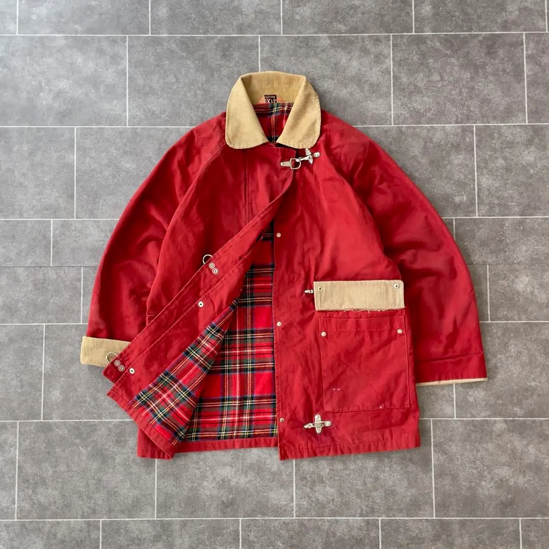 ITALY製 襟コーディロイ ファイヤーマンジャケット ダックキャンバス地