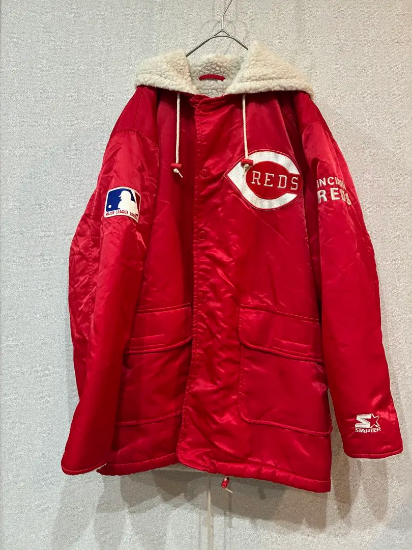 STARTER REDS MLB ベンチコート ボア裏地 赤　ヴィンテージ