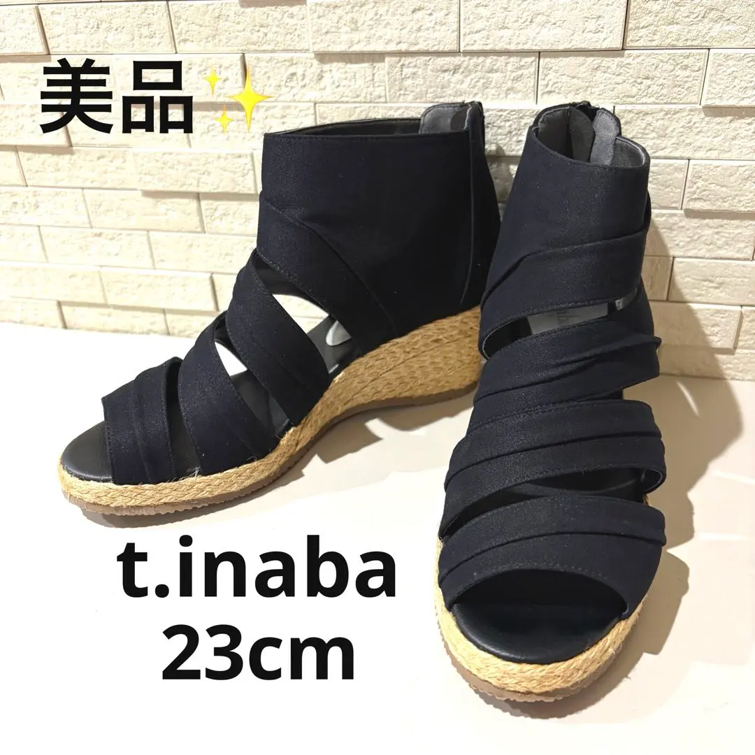 美品 t.inaba ティーイナバ ウェッジソール サンダル 23cm 日本製