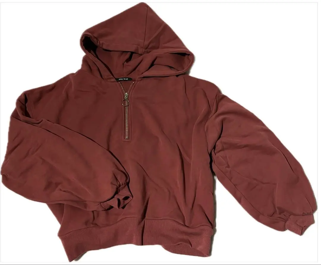 one way ショート丈パーカー