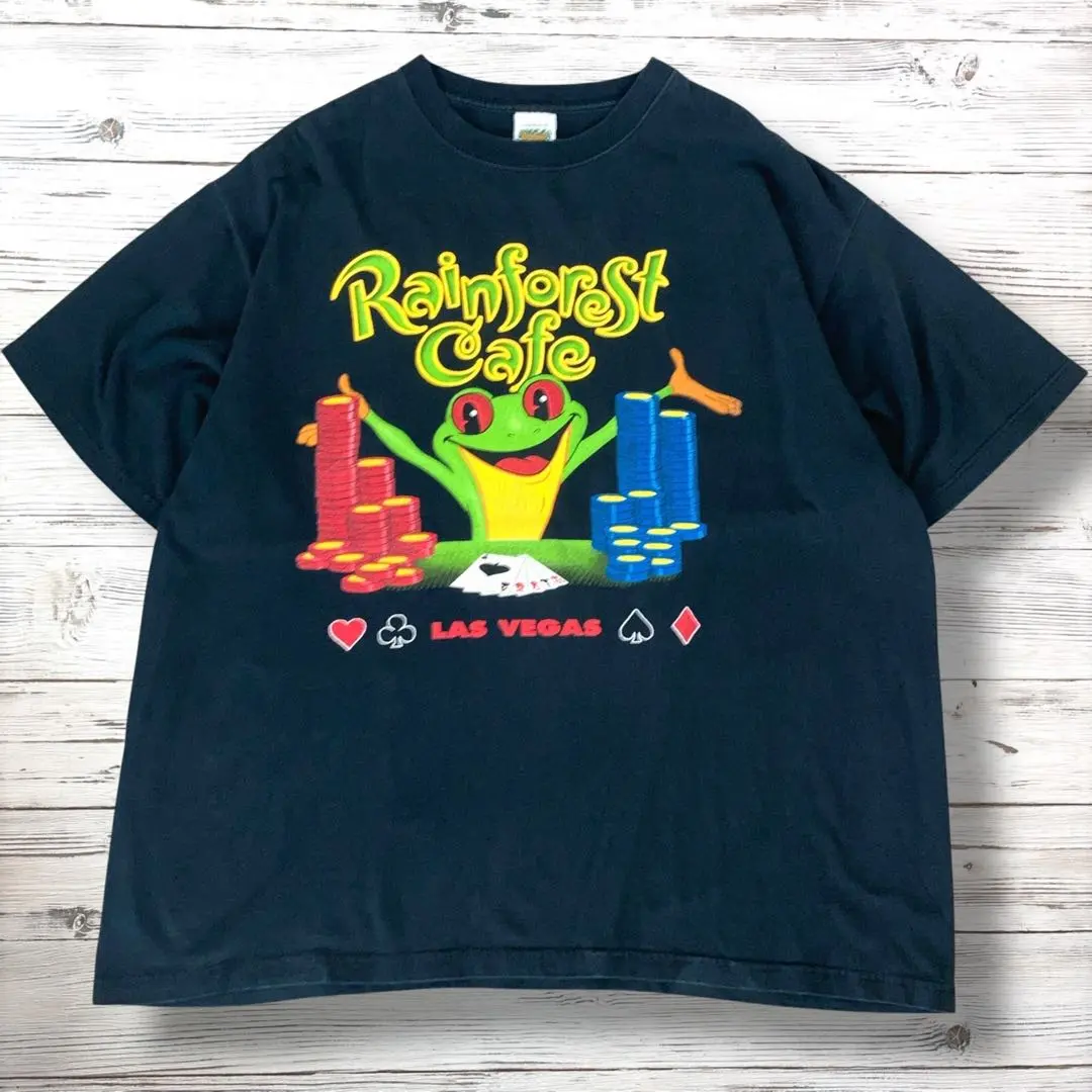 Rainforestcafe Tシャツ デカロゴ 黒 XL 1179