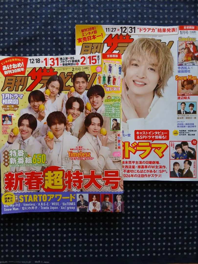 月刊ザテレビジョン 2026.2月号.１月号セット