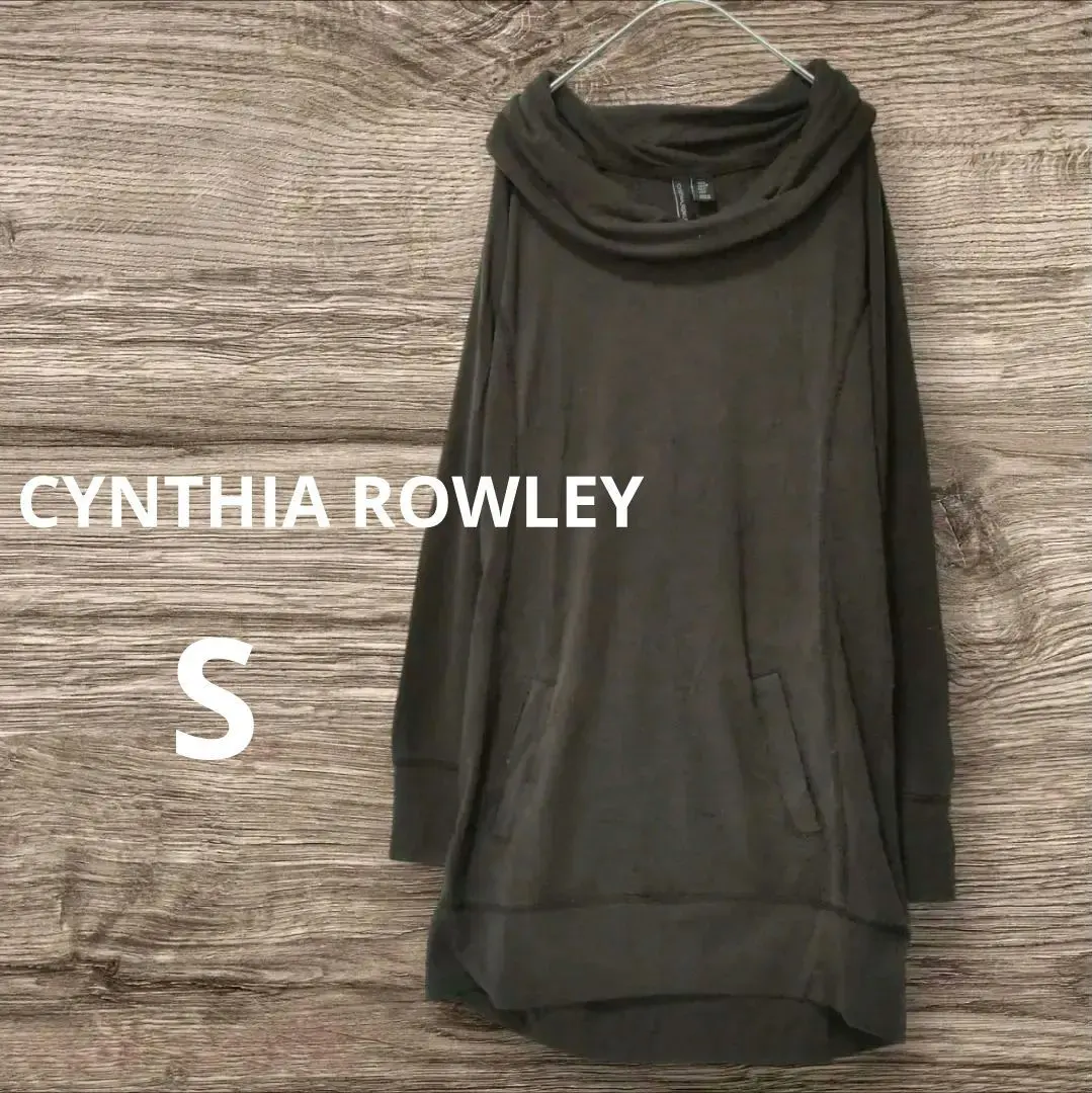 CYNTHIA ROWLEY 黒 長袖オフタートルワンピース S