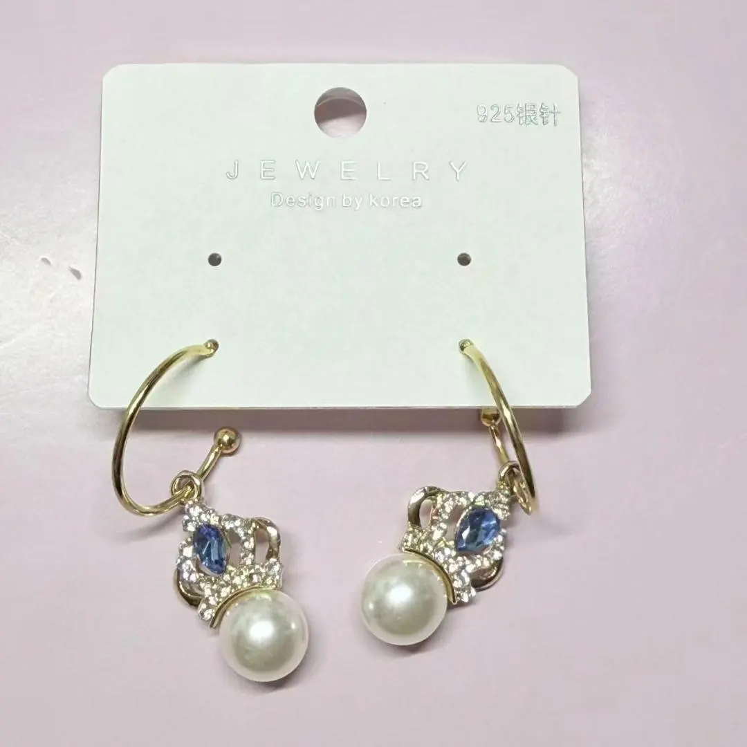 『どれでも2点で450円』M77 フープピアス パール ブルーストーン