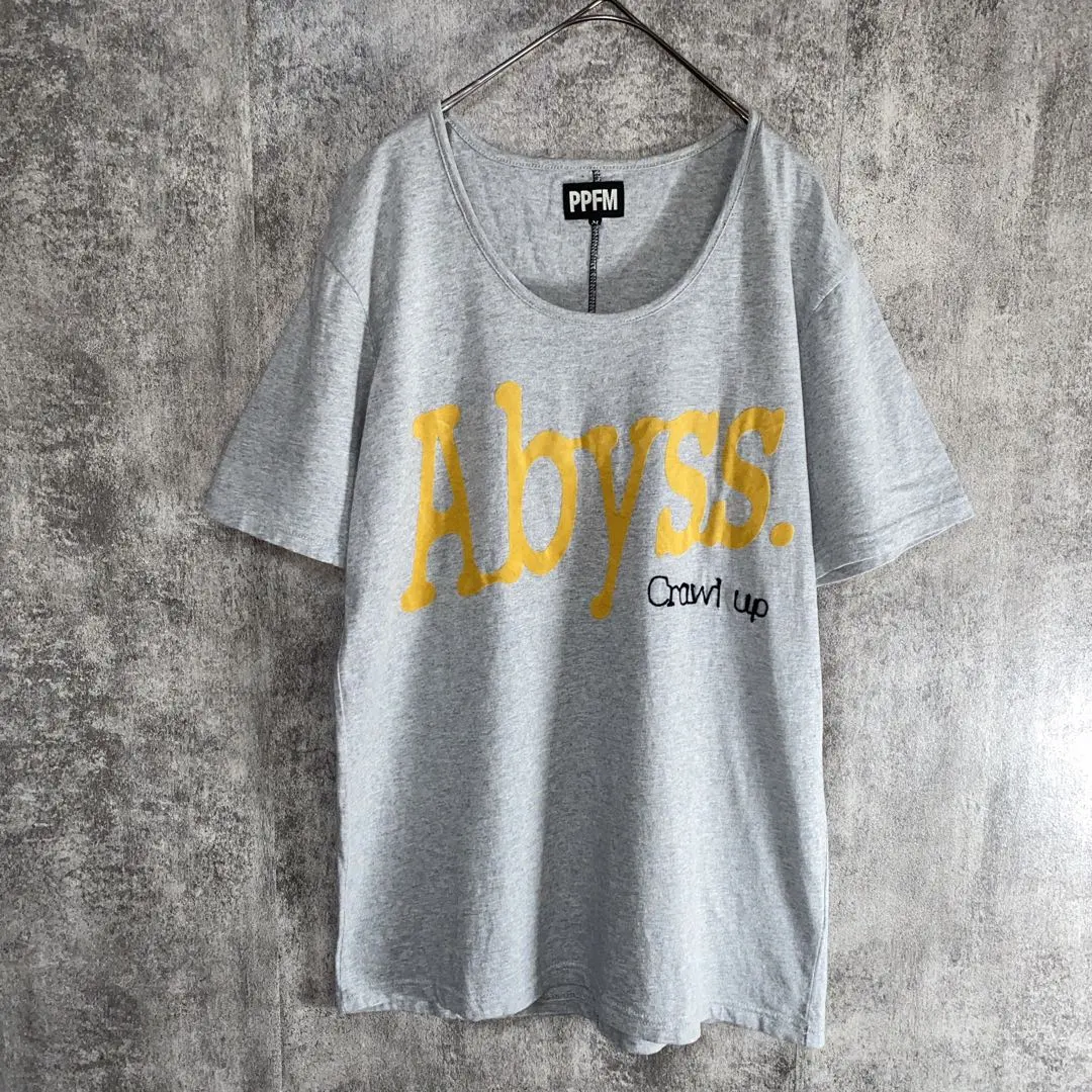 【希少】PPFM ピーピーエフエム　Tシャツ　ワッペン　刺繍　グレー　Y2K M