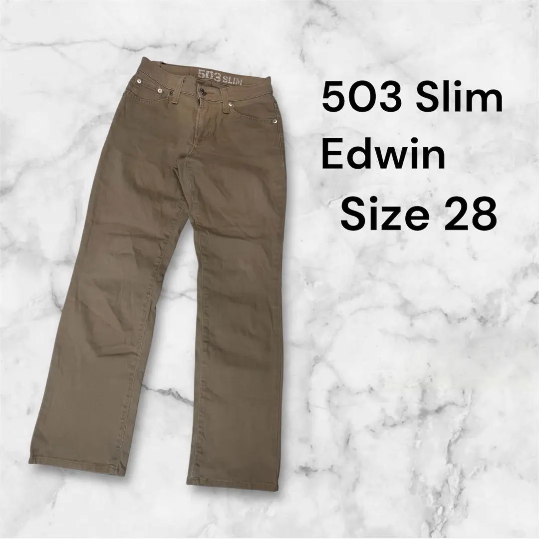 エドウイン 503スリム ベージュ カラーデニムパンツ（29）