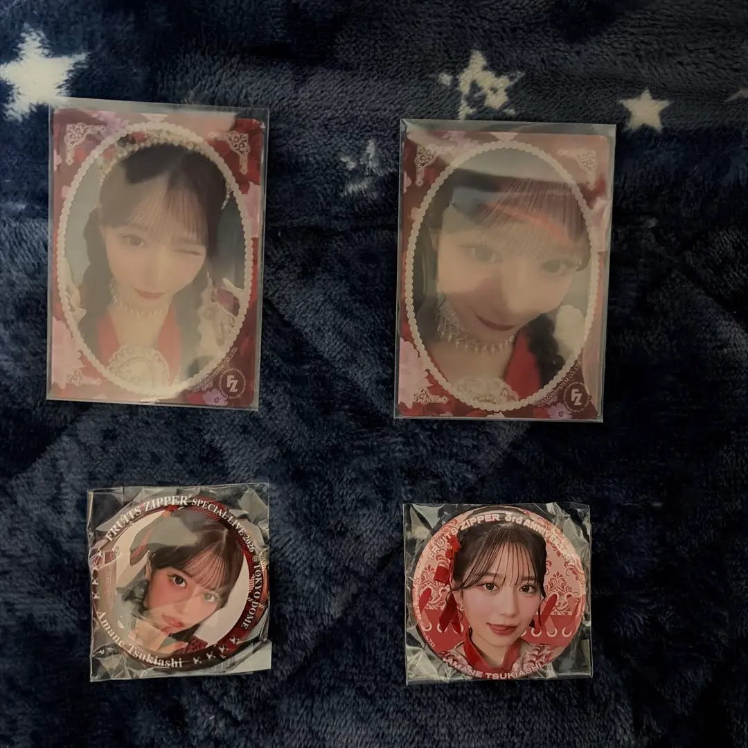 月足天音トレカ、缶バッジセット