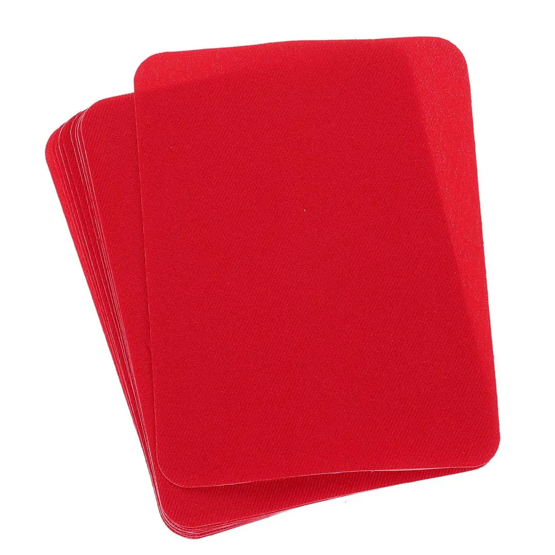 衣類修理用アイロンパッチ 赤色 4.9x3.7cm 18枚入り