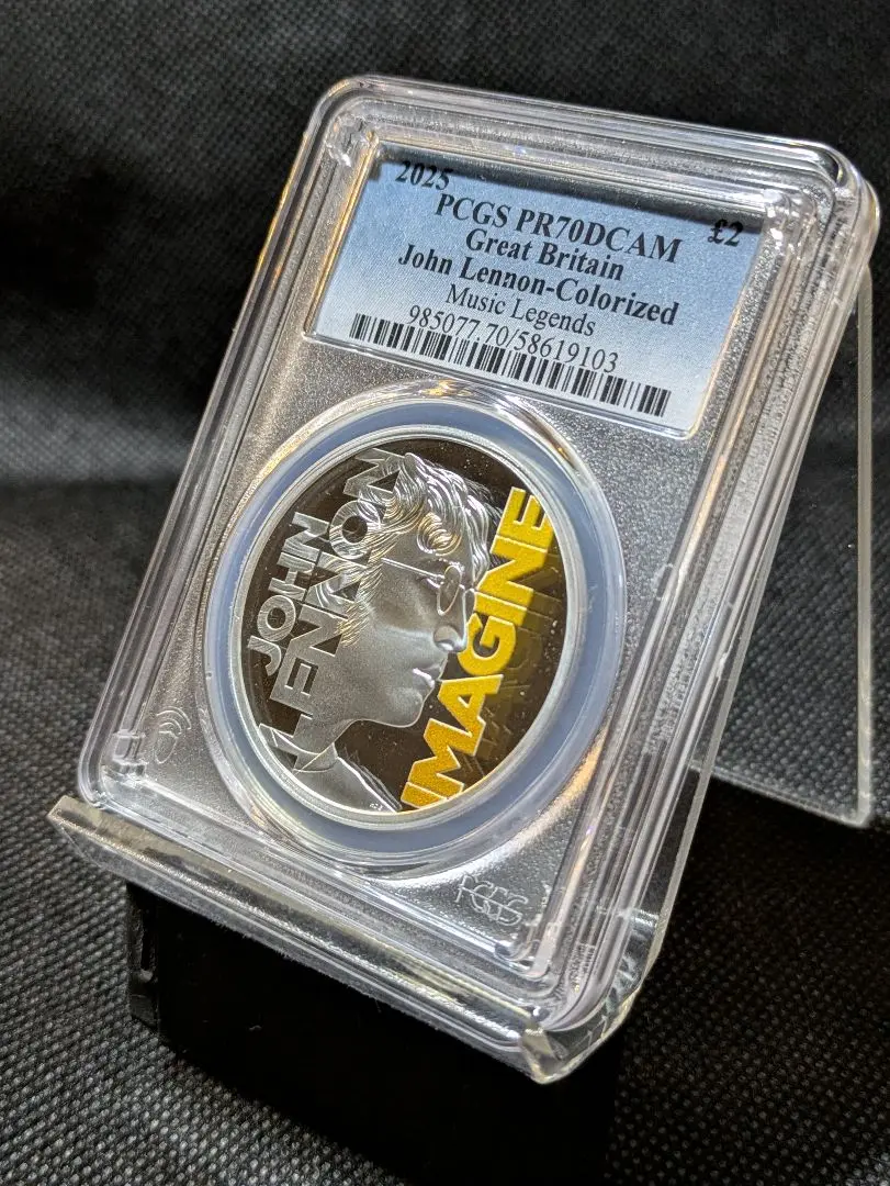 【超希少レア銀貨！！】最高鑑定PF70　英国王立造幣局ジョン・レノン　カラー銀貨
