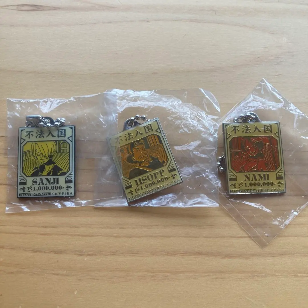 ONE PIECE 手配書キーホルダー3個 サンジ・ウソップ・ナミ