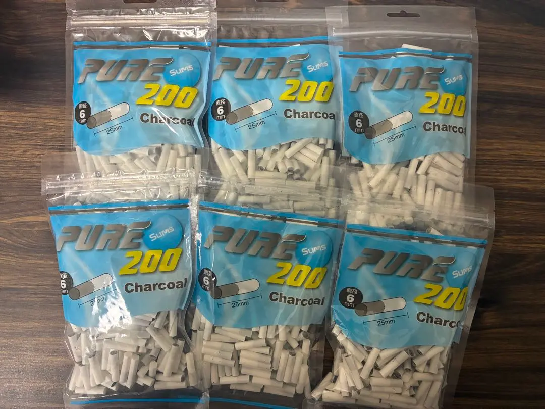 手巻きタバコ用　PURE スリム　チャコールフィルター200 6袋