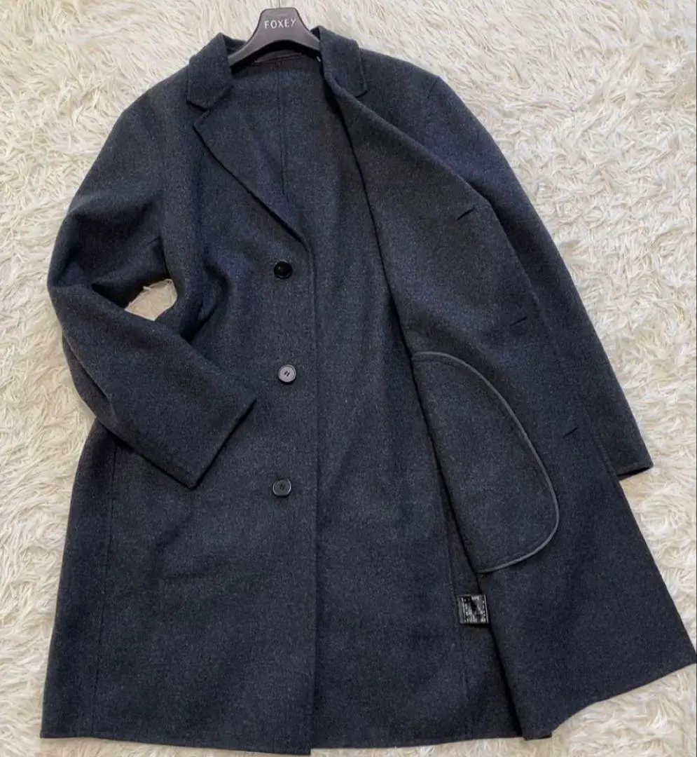 【美品】セオリー チェスターコート ロング丈 カシミヤ混 Theory