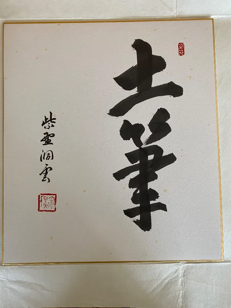 ¥8.000からお値下げ中　　大徳寺【紫野洞雲(森洞雲)】 筆色紙　土筆