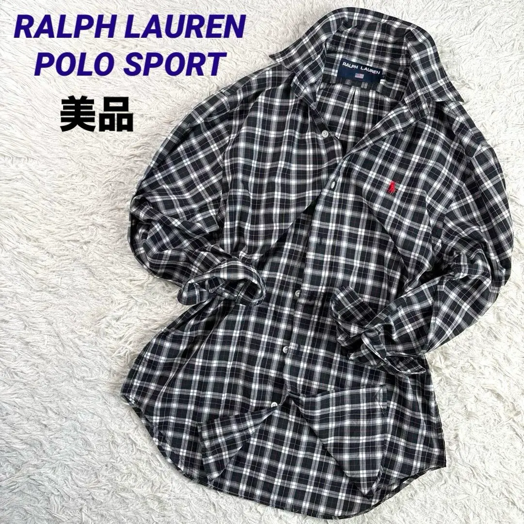 ✨美品✨ラルフローレン　ポロスポーツ　長袖　ネルシャツ　チェック　コットン　刺繍