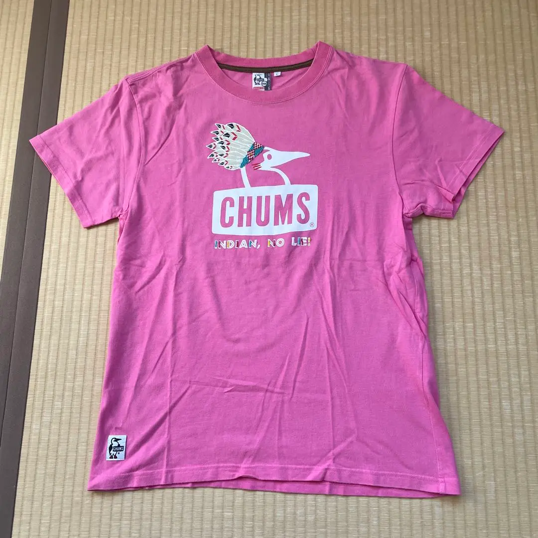 チャムス Tシャツ CHUMS 半袖Tシャツ chums ロゴTシャツビーズ刺繍
