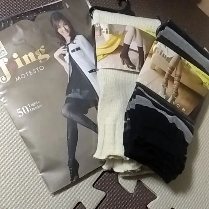 12124 f*ing 50デニ－ルタイツ/レッグウォーマー45㎝ 2足　新品