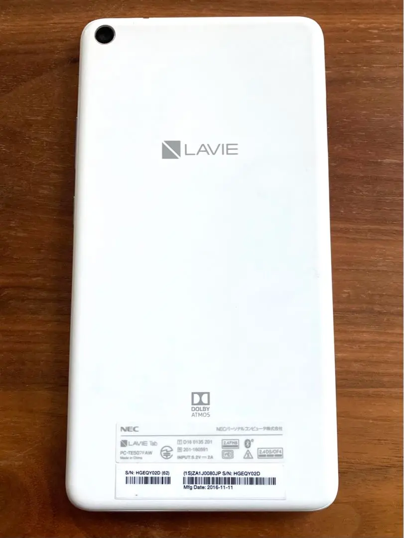 美品・箱付き　プラグ難有/NEC LaVie Tab E PC-TE507FAW