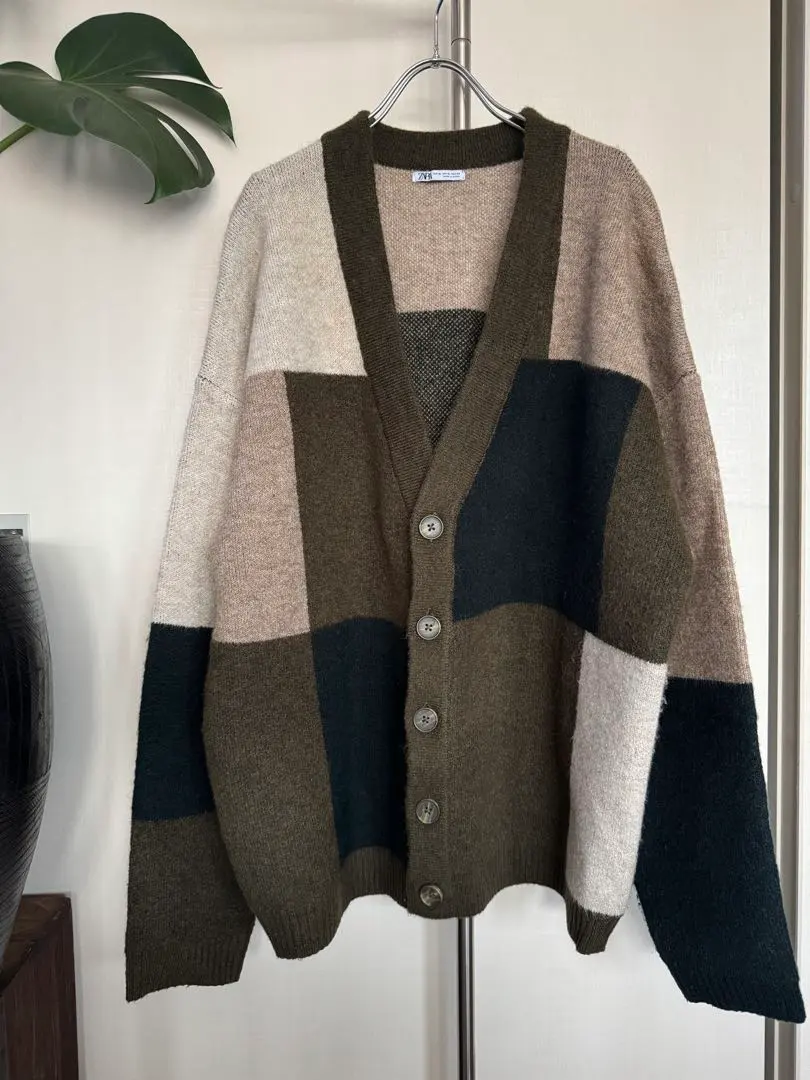 ZARA パッチワークカーディガン