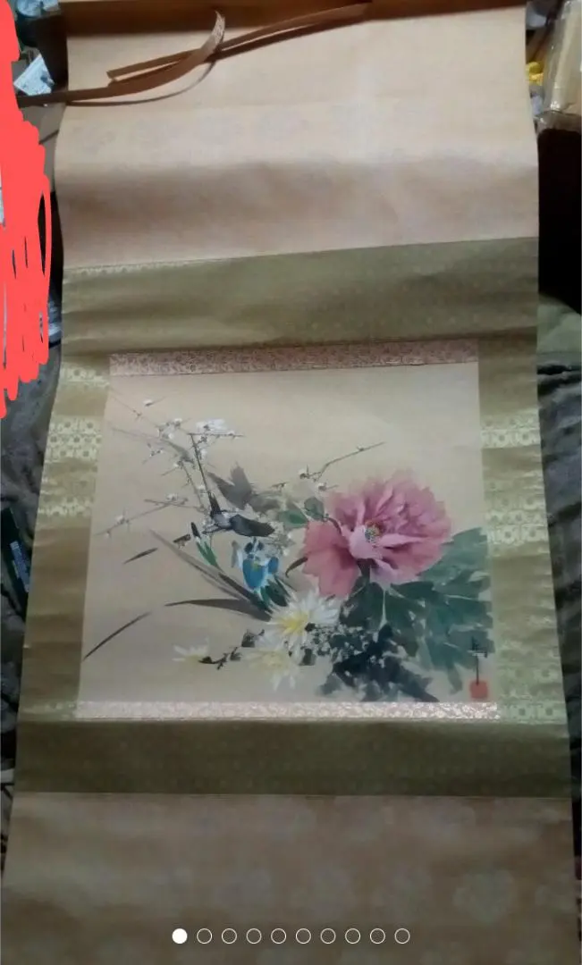 井出岳水　四季名花　掛軸　最終値下げ美術年鑑20万円評価とても美しい箱付き中古