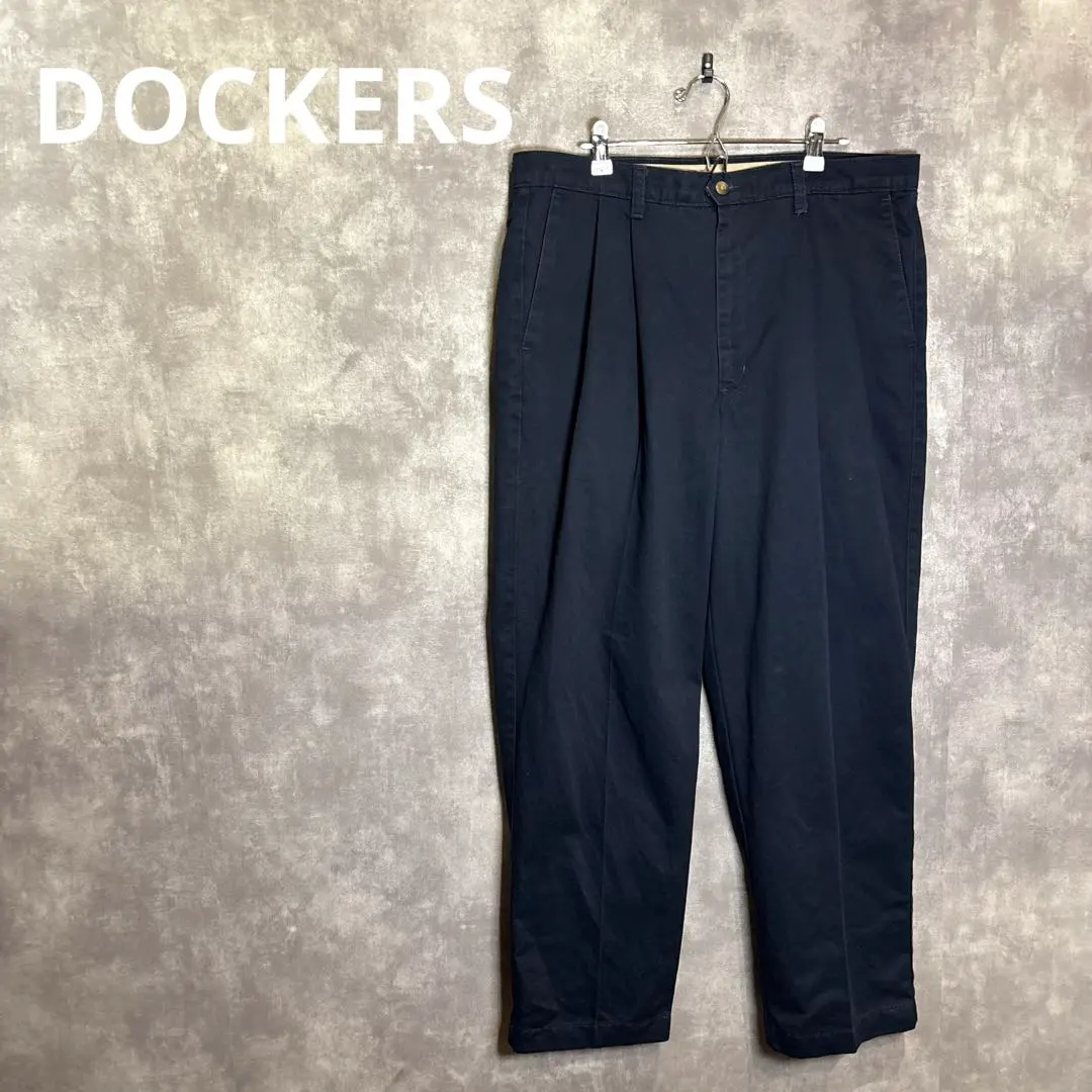 DOCKERS 2タック　ネイビー チノパン　ビッグサイズ