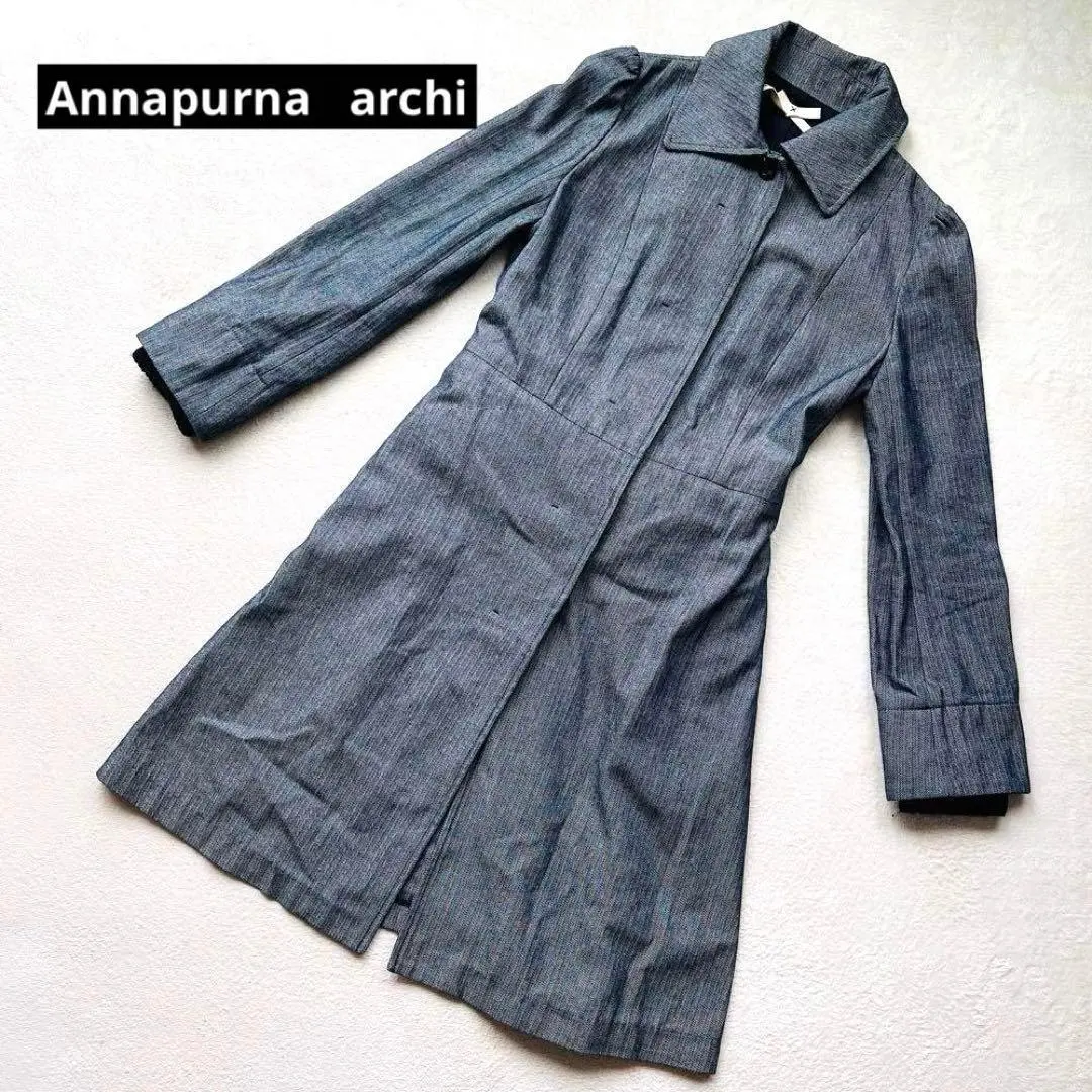 【アーキ】美品✨ヘンリボーン　Annapurna ステンカラーコート生地しっかり