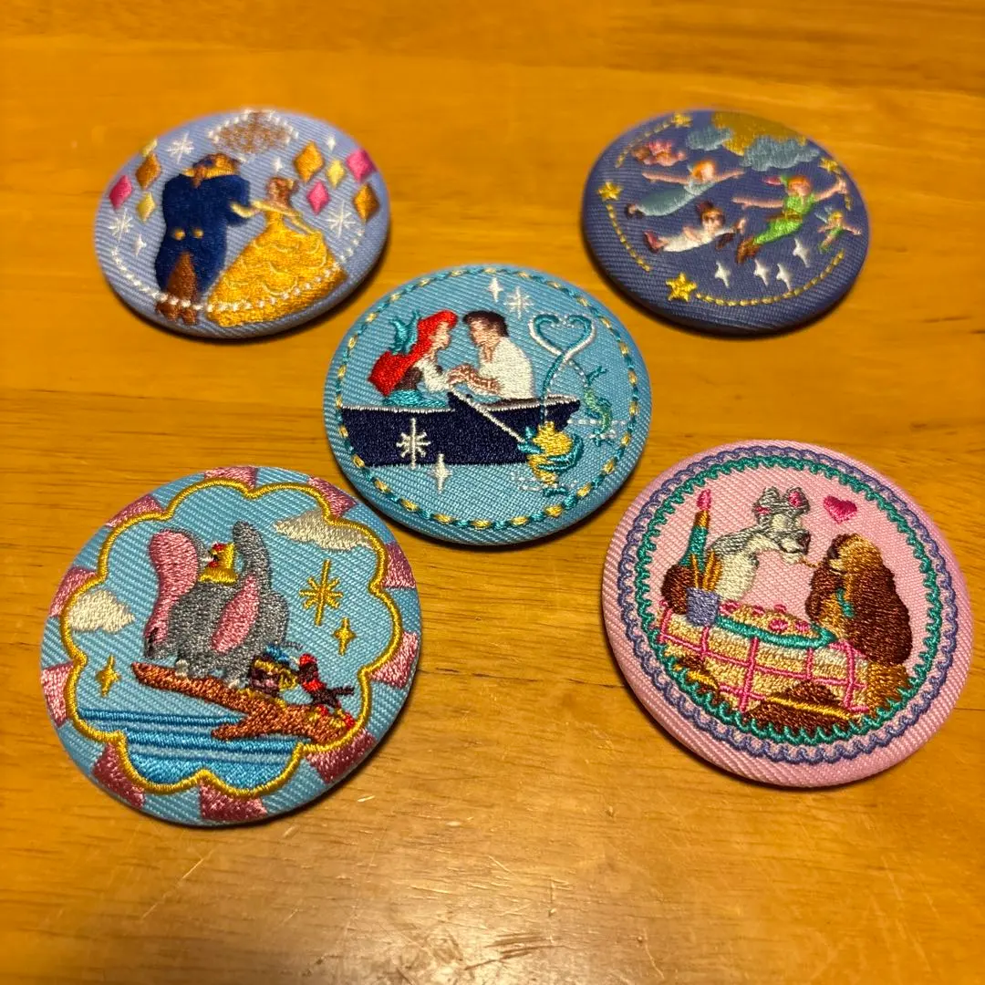 刺繍ディズニーワッペン5個セット