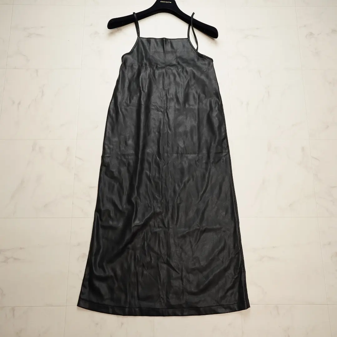 SEA ROOM LYNN ワンピースドレス #S ブラック フェイクレザー