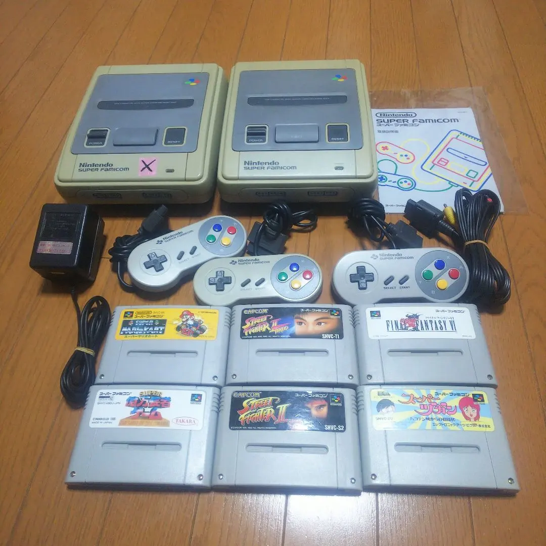 任天堂 スーパーファミコン 本体 フルセット 説明書付 作動確認済 ソフト6本付