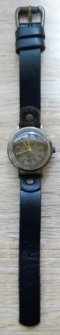 12/16までSALE　レトロ腕時計　黒レザーバンド　注意事項あり