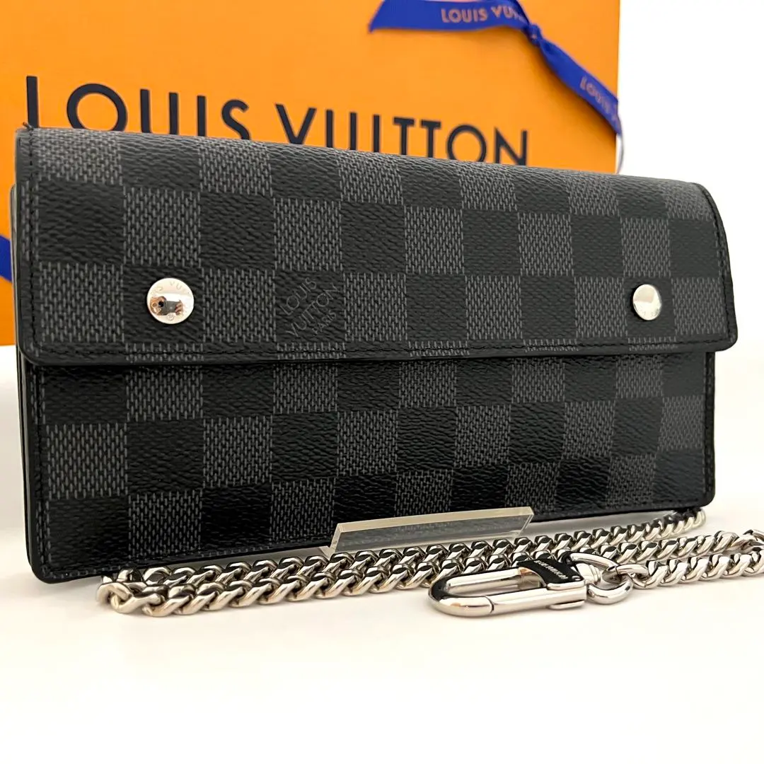 ✨極上美品✨ルイヴィトン 長財布 ダミエグラフィット アコルディオン チェーン