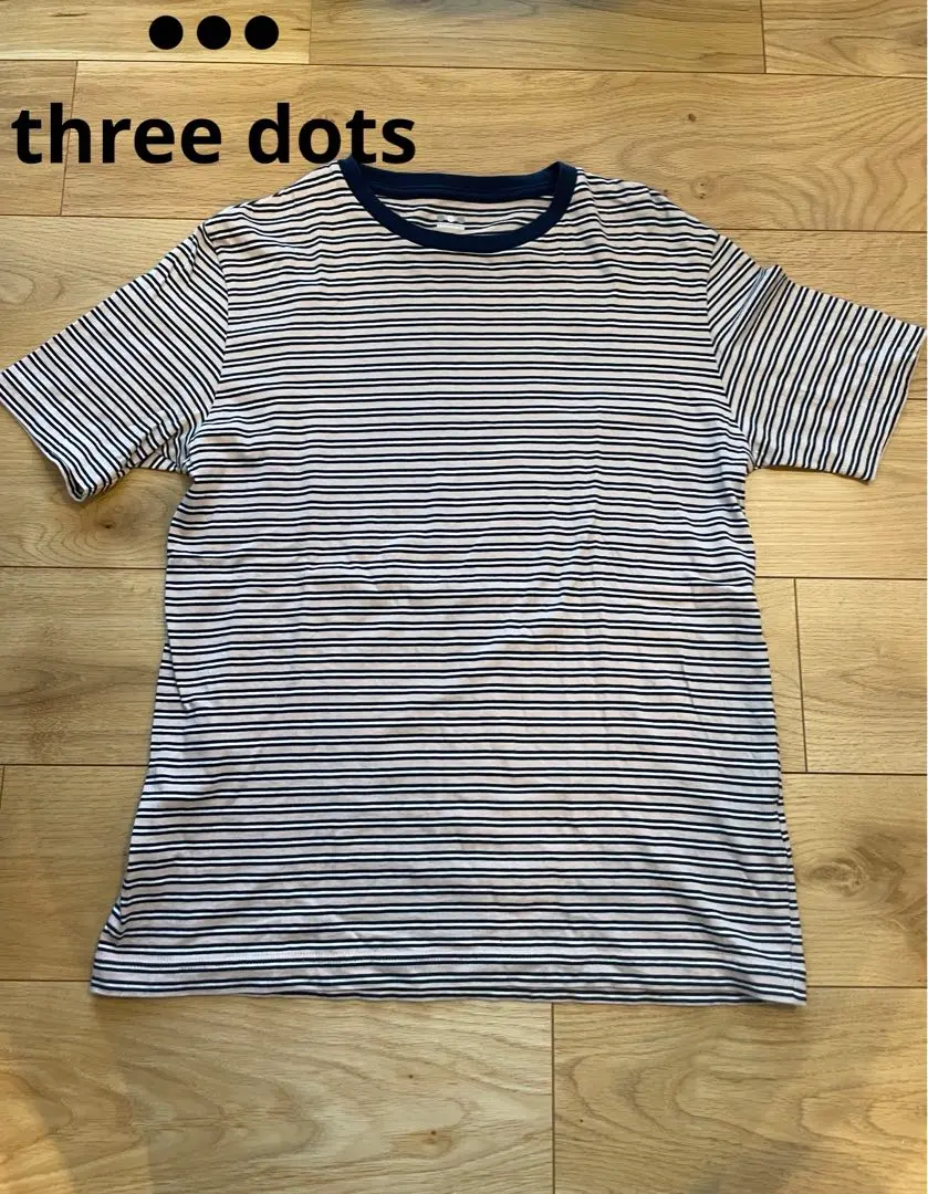 three dots スリードッツ　マルチボーダーT カットソー