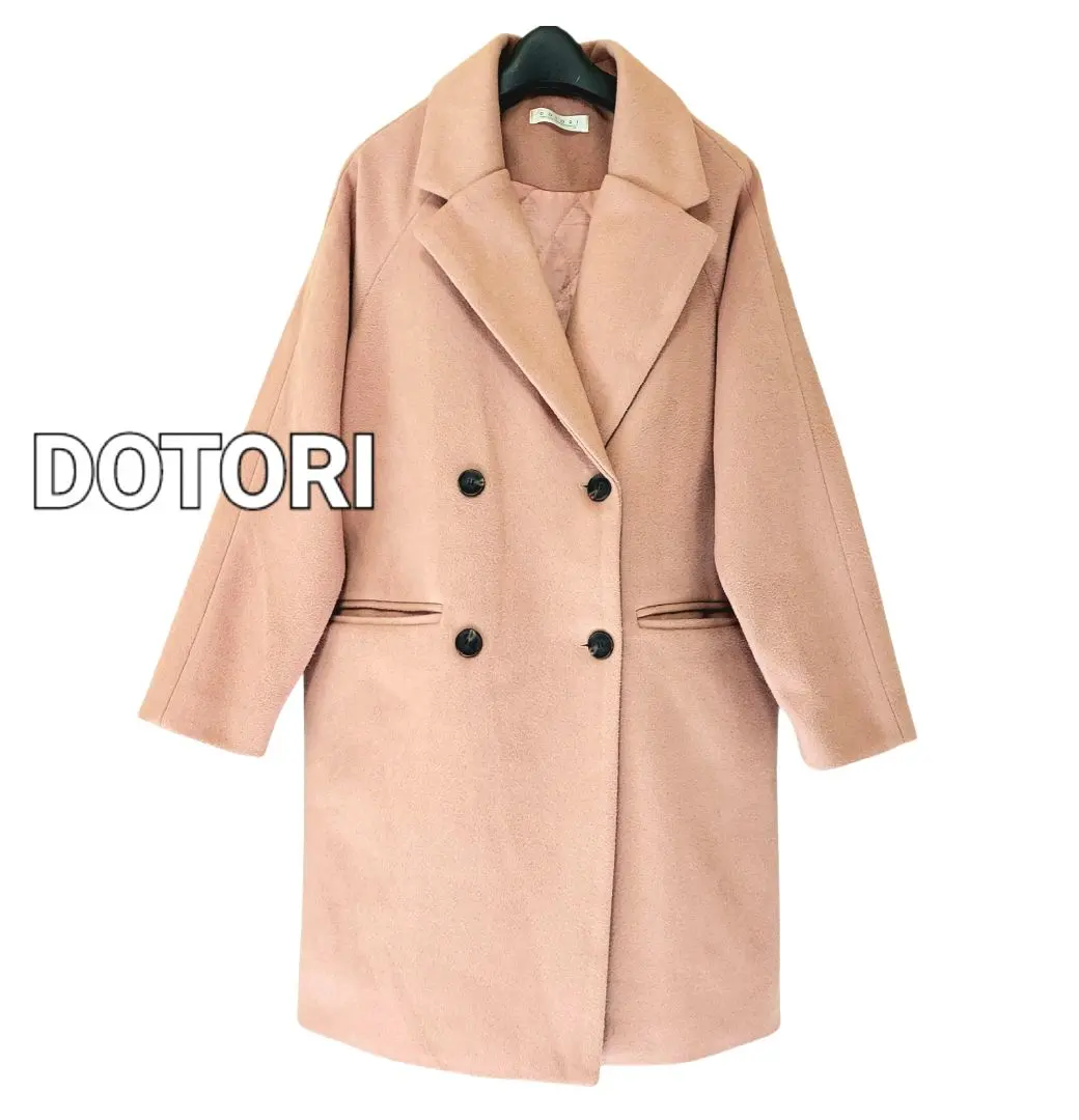 DOTORI くすみピンク ダブルブレストチェスターコート オーバーサイズ 韓国