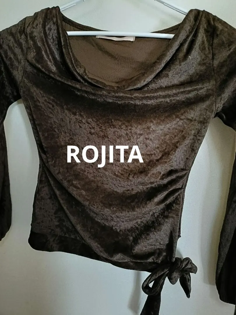 ROJITA☆ベロア素材 ドレープトップス ブラウン☆