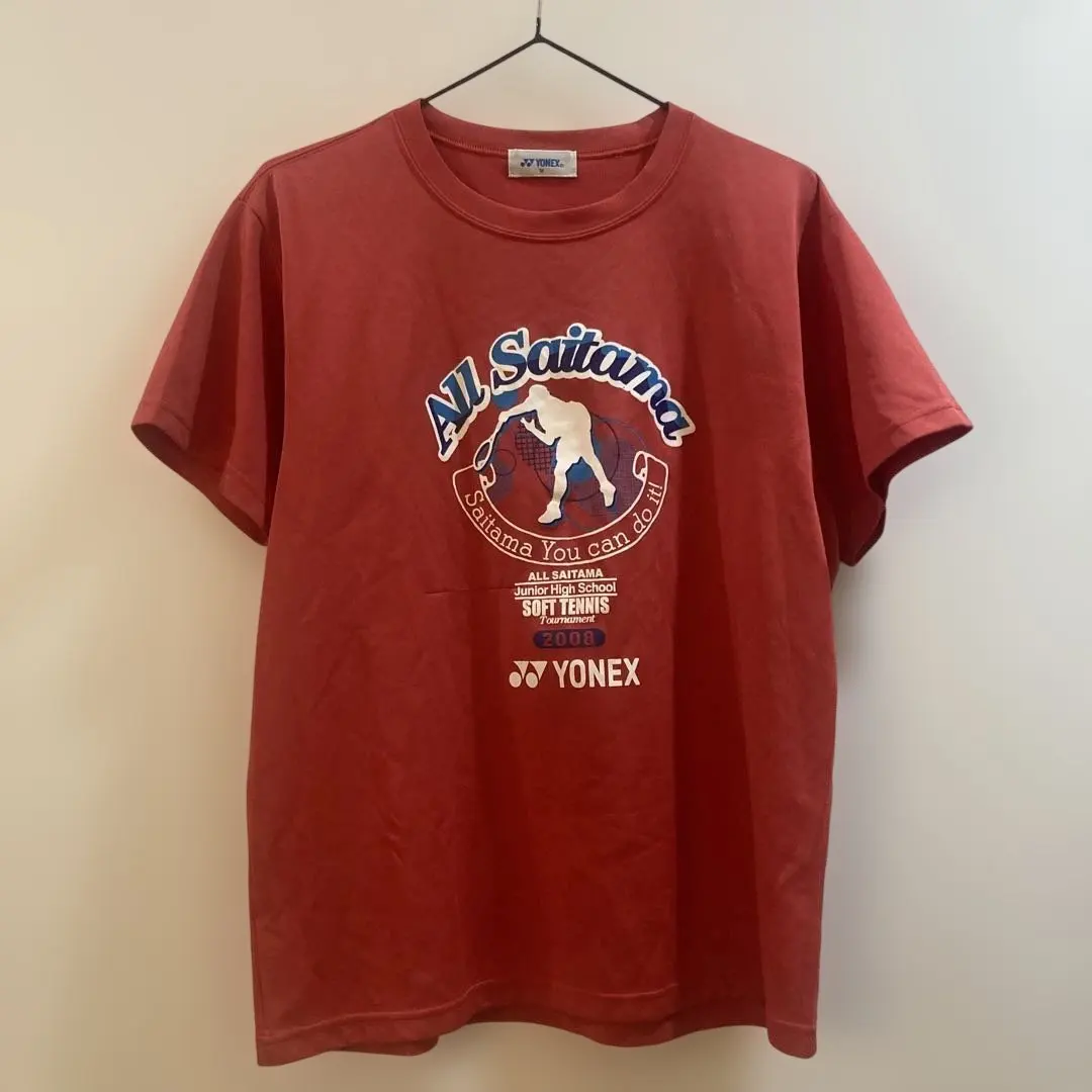 K998 ヨネックス 2008年 半袖スポーツウェアTシャツ レッド メンズ M