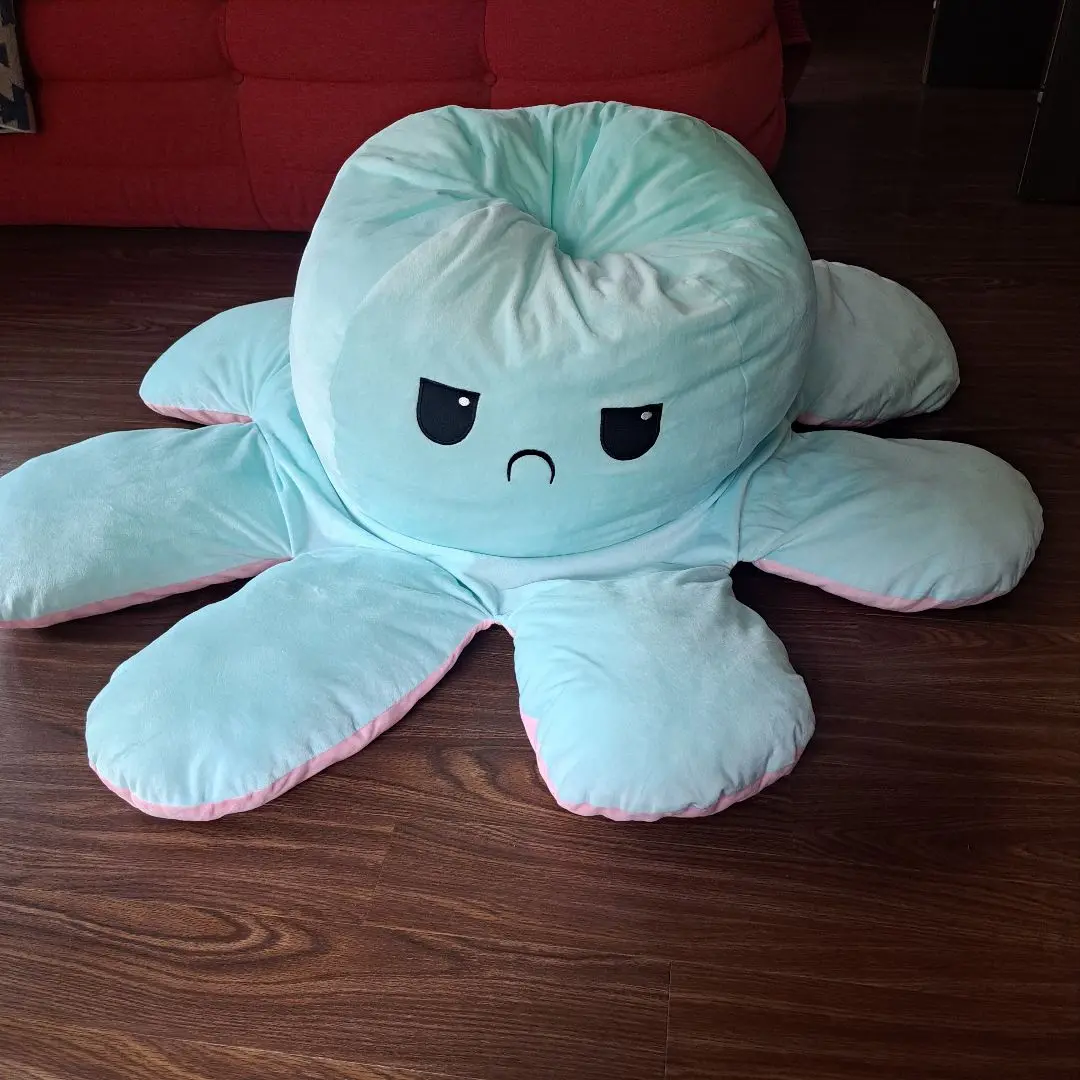 タコリバーシブルぬいぐるみ　 クッション 130cm ブルー・ピンク