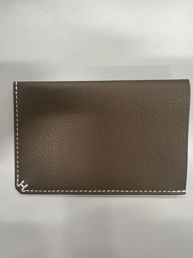 HERMES ブラウン レザー カードケース Hセリエカードケース未使用