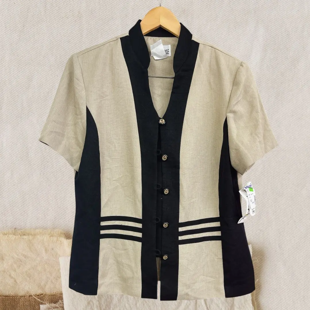 PERIWINKLE 半袖シャツ ベージュ・黒