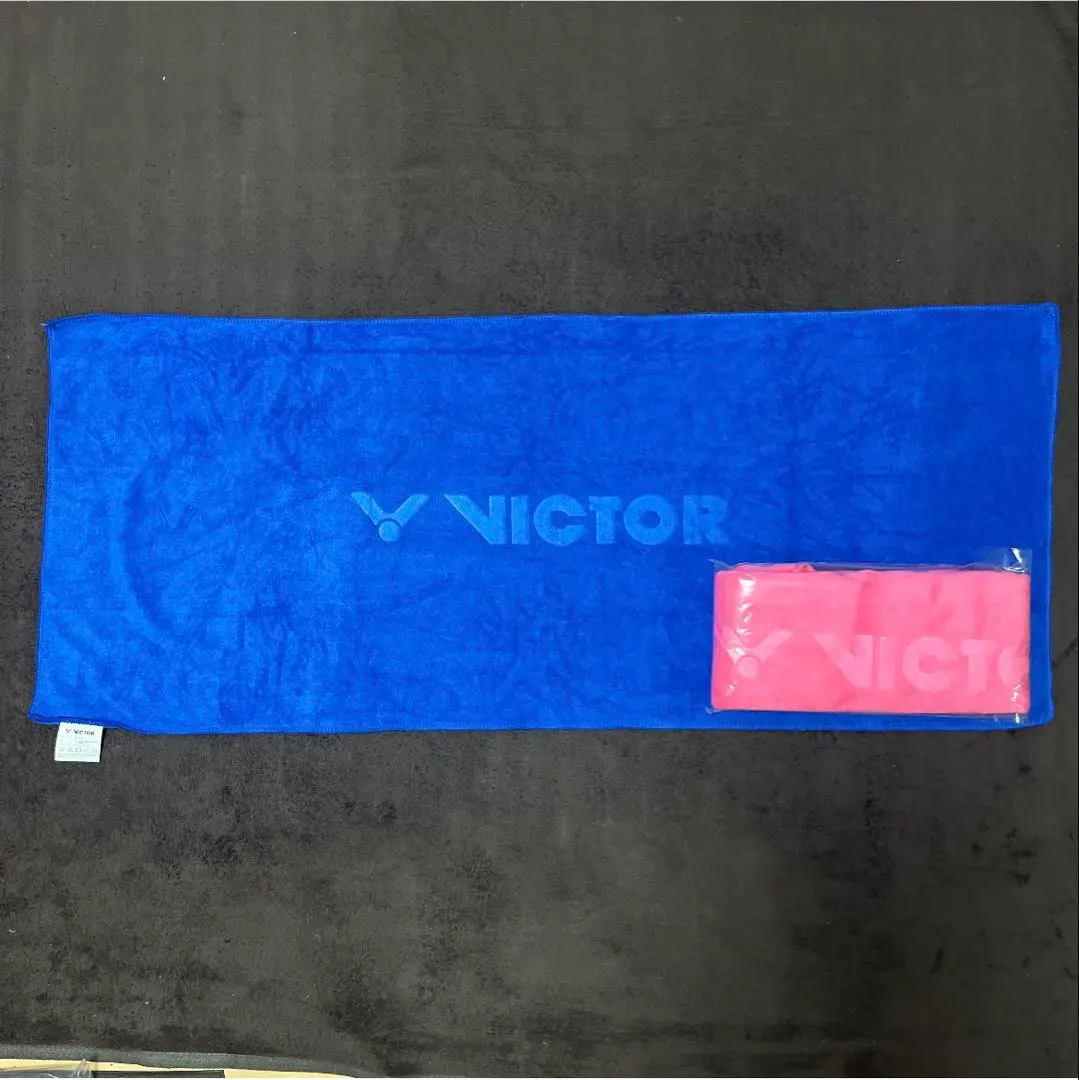 VICTOR スポーツタオル 青 ピンク 2点セット