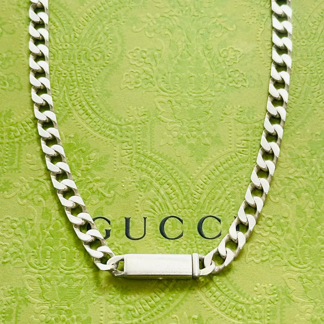 希少　GUCCI　喜平チェーン　ID　ネックレス　チョーカー　シルバー　925