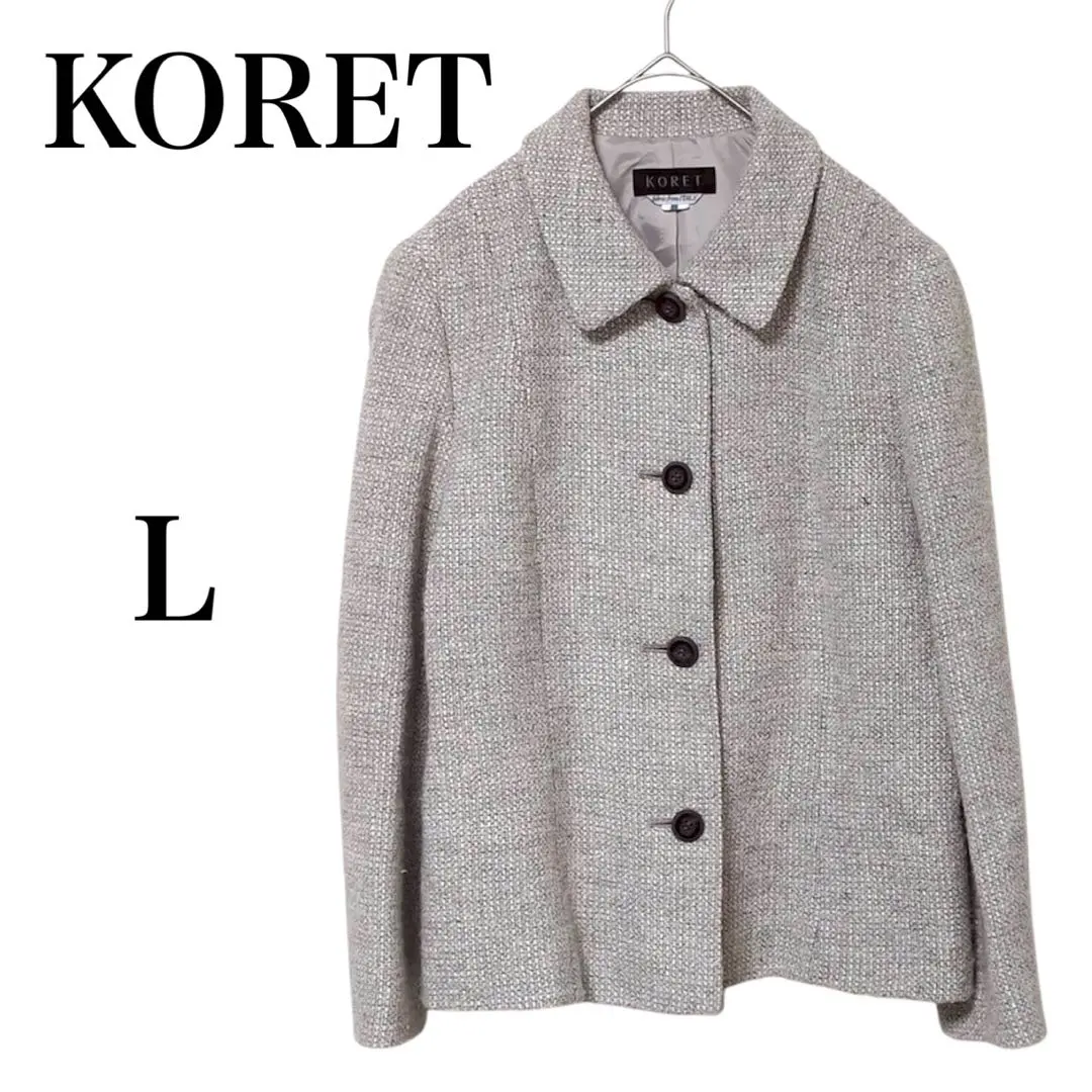 【コレット】 テーラードジャケット 長袖 ウール コットン混 毛 綿 L